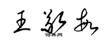 梁錦英王敬敏草書個性簽名怎么寫