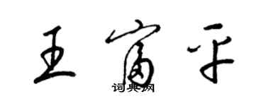 梁錦英王富平草書個性簽名怎么寫