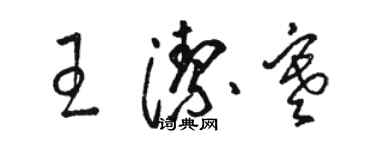 駱恆光王潔寒草書個性簽名怎么寫