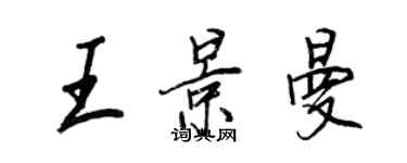 王正良王景曼行書個性簽名怎么寫