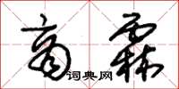 朱錫榮商霖草書怎么寫