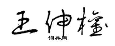 曾慶福王伸權草書個性簽名怎么寫