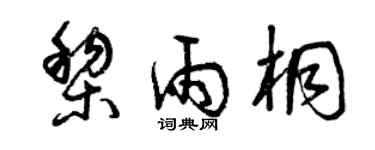 曾慶福黎雨桐草書個性簽名怎么寫