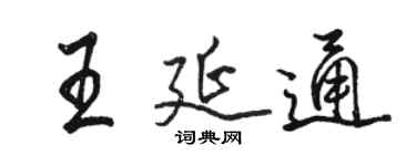 駱恆光王延通行書個性簽名怎么寫