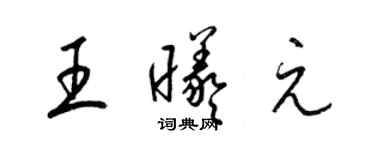 梁錦英王曦元草書個性簽名怎么寫