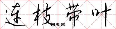 連枝帶葉怎么寫好看