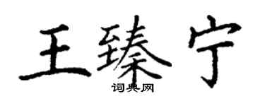 丁謙王臻寧楷書個性簽名怎么寫