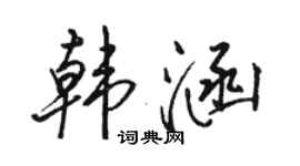 駱恆光韓涵行書個性簽名怎么寫