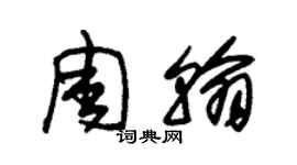朱錫榮周翰草書個性簽名怎么寫