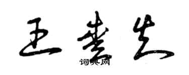 曾慶福王愛知草書個性簽名怎么寫