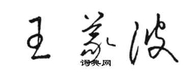 駱恆光王義波草書個性簽名怎么寫