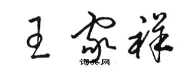 駱恆光王家祥草書個性簽名怎么寫