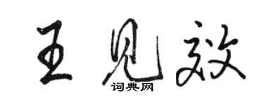 駱恆光王見效行書個性簽名怎么寫