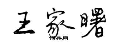 曾慶福王家曙行書個性簽名怎么寫