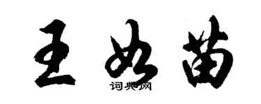 胡問遂王如苗行書個性簽名怎么寫