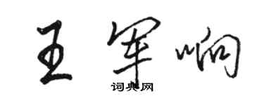 駱恆光王軍響行書個性簽名怎么寫