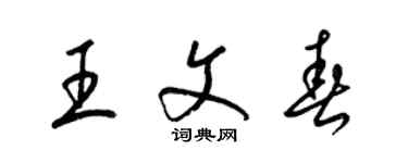 梁錦英王文春草書個性簽名怎么寫