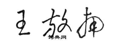 駱恆光王放南草書個性簽名怎么寫