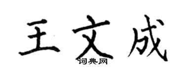 何伯昌王文成楷書個性簽名怎么寫