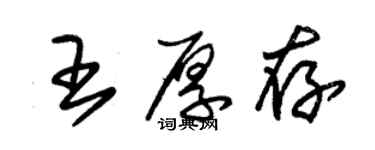 朱錫榮王厚存草書個性簽名怎么寫