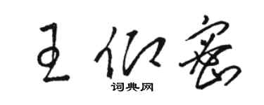 駱恆光王仰密草書個性簽名怎么寫