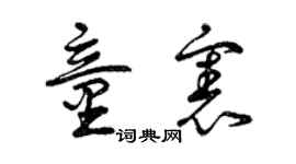 曾慶福童憲草書個性簽名怎么寫