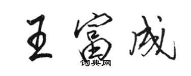 駱恆光王富成行書個性簽名怎么寫