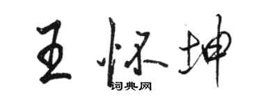 駱恆光王懷坤行書個性簽名怎么寫