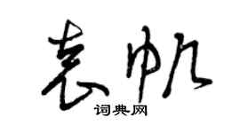 曾慶福袁帆草書個性簽名怎么寫