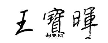 王正良王寶暉行書個性簽名怎么寫