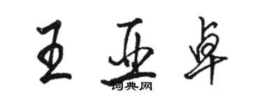 駱恆光王亞卓行書個性簽名怎么寫