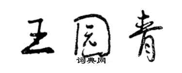 曾慶福王園青行書個性簽名怎么寫