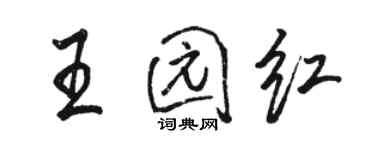 駱恆光王園紅行書個性簽名怎么寫