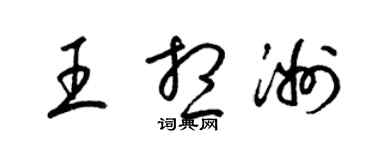 梁錦英王想洲草書個性簽名怎么寫