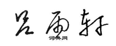 駱恆光呂雨軒草書個性簽名怎么寫