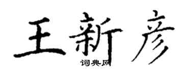 丁謙王新彥楷書個性簽名怎么寫