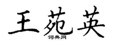 丁謙王苑英楷書個性簽名怎么寫