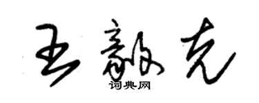 朱錫榮王毅克草書個性簽名怎么寫