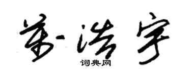 朱錫榮萬浩宇草書個性簽名怎么寫