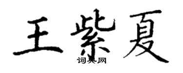 丁謙王紫夏楷書個性簽名怎么寫