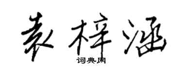 王正良袁梓涵行書個性簽名怎么寫