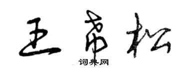 曾慶福王希松草書個性簽名怎么寫