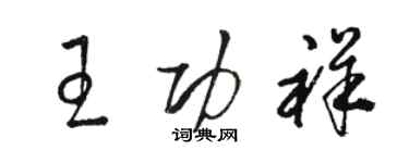 駱恆光王功祥草書個性簽名怎么寫