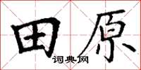 丁謙田原楷書怎么寫