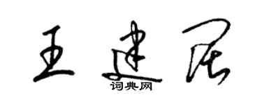 梁錦英王建闊草書個性簽名怎么寫