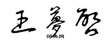 曾慶福王夢啟草書個性簽名怎么寫