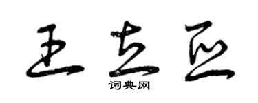 曾慶福王立亞草書個性簽名怎么寫