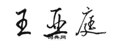 駱恆光王亞庭行書個性簽名怎么寫