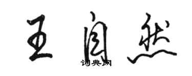 駱恆光王自然行書個性簽名怎么寫