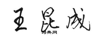 駱恆光王昆成行書個性簽名怎么寫